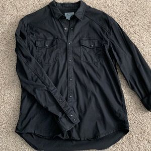 Lucky Brand Black Pearl Snap Shirt size L